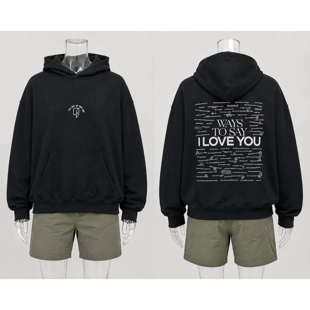 Lonely Ghost Ways To Say I Love You Hoodie Black Mens XL I'll Go If You Go - Picture 1 of 10